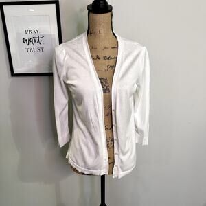 New York and Company Women Size S White Cardigan